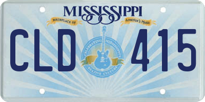 MS license plate CLD415
