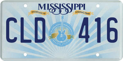MS license plate CLD416