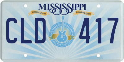 MS license plate CLD417