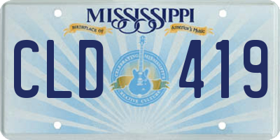 MS license plate CLD419