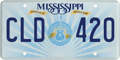 MS license plate CLD420