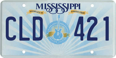 MS license plate CLD421