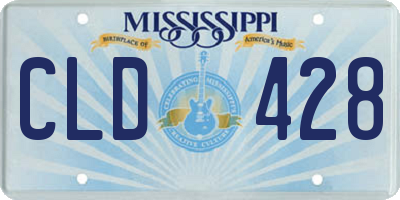 MS license plate CLD428