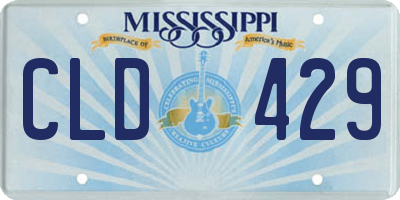 MS license plate CLD429
