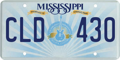 MS license plate CLD430