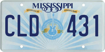 MS license plate CLD431