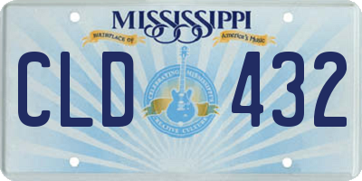 MS license plate CLD432