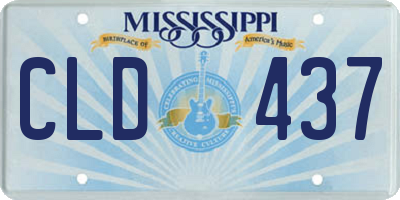 MS license plate CLD437