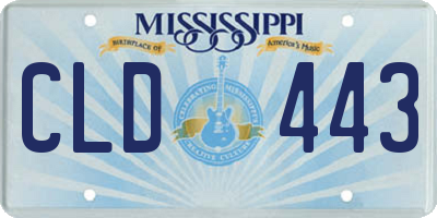 MS license plate CLD443