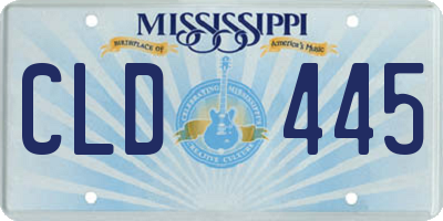 MS license plate CLD445