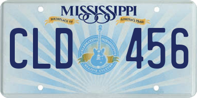 MS license plate CLD456