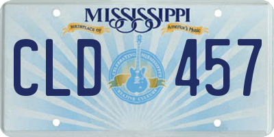 MS license plate CLD457