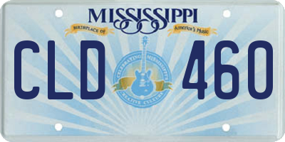 MS license plate CLD460