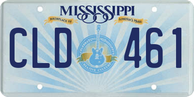 MS license plate CLD461