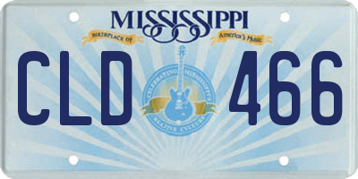 MS license plate CLD466