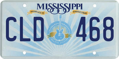 MS license plate CLD468