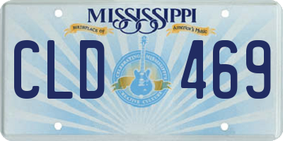 MS license plate CLD469
