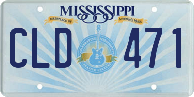 MS license plate CLD471