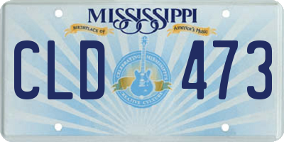 MS license plate CLD473