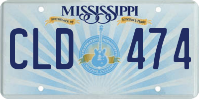 MS license plate CLD474