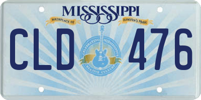 MS license plate CLD476
