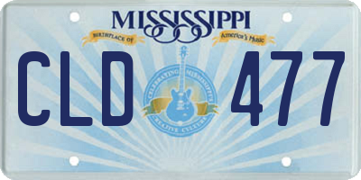 MS license plate CLD477