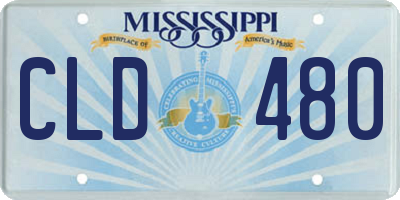 MS license plate CLD480