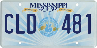 MS license plate CLD481