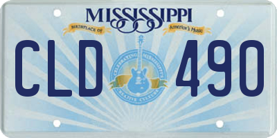 MS license plate CLD490