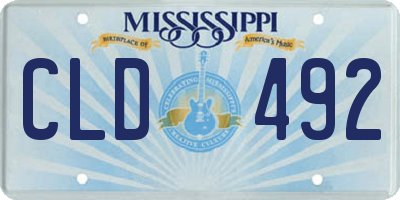 MS license plate CLD492