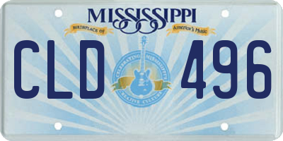 MS license plate CLD496