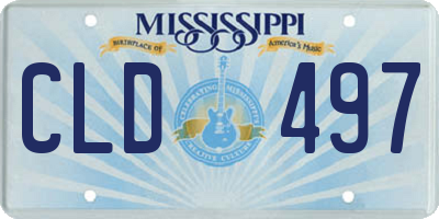 MS license plate CLD497