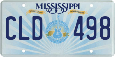 MS license plate CLD498