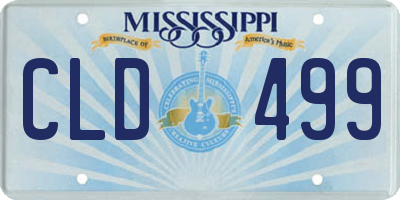 MS license plate CLD499