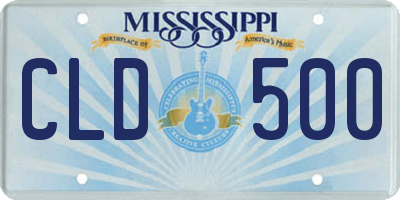 MS license plate CLD500
