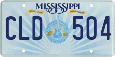 MS license plate CLD504