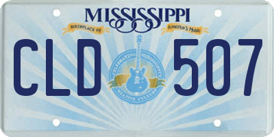 MS license plate CLD507