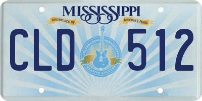 MS license plate CLD512