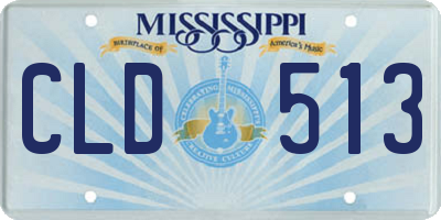 MS license plate CLD513