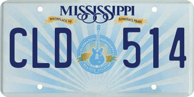 MS license plate CLD514