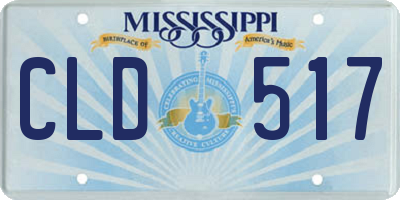 MS license plate CLD517