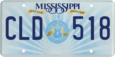 MS license plate CLD518