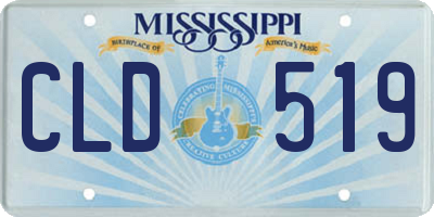 MS license plate CLD519