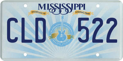 MS license plate CLD522