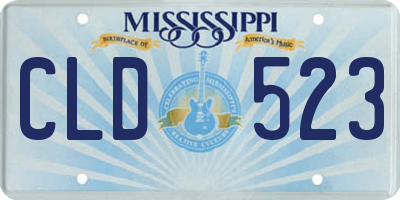 MS license plate CLD523