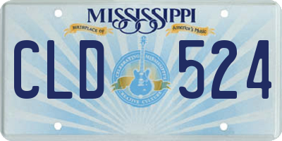 MS license plate CLD524