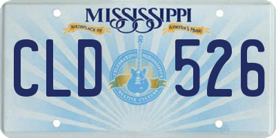 MS license plate CLD526