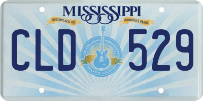 MS license plate CLD529