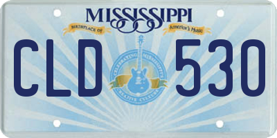 MS license plate CLD530