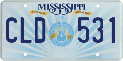 MS license plate CLD531
